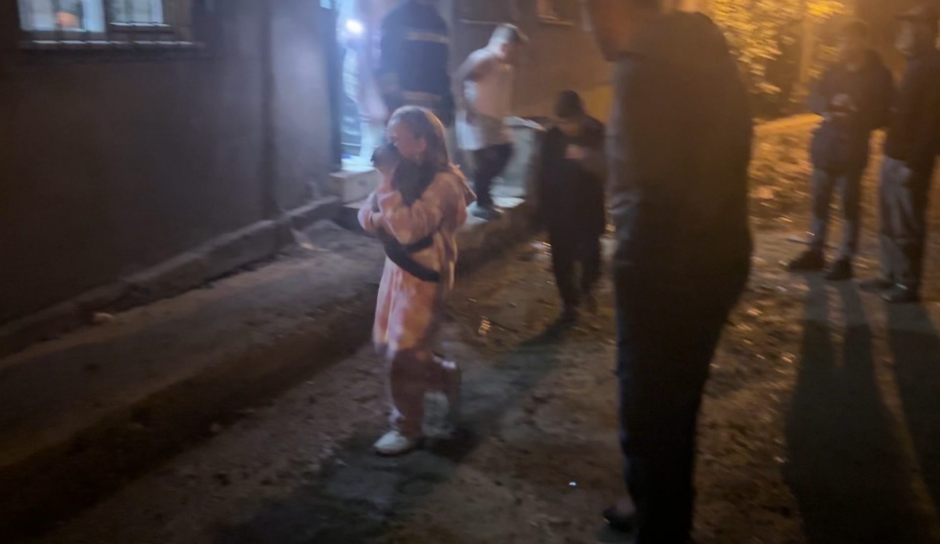 Samsun soba yangını sırasında çekilen görüntü